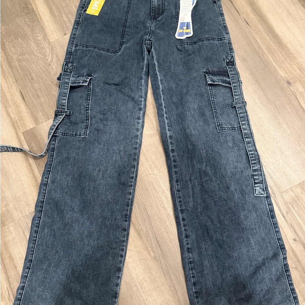 VIP Men's Cargo Pants in Washed Black Denim